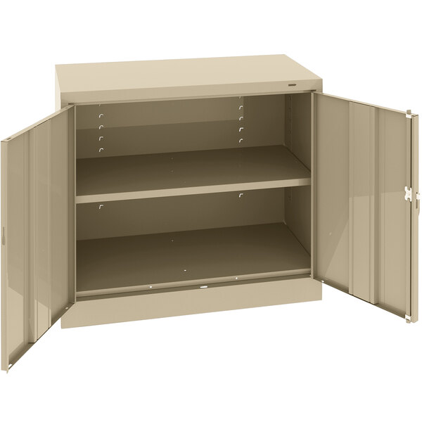 Tennsco 18" x 36" x 36" Sand Standard Storage Cabinet with Solid Doors - Unassembled 1436-SND