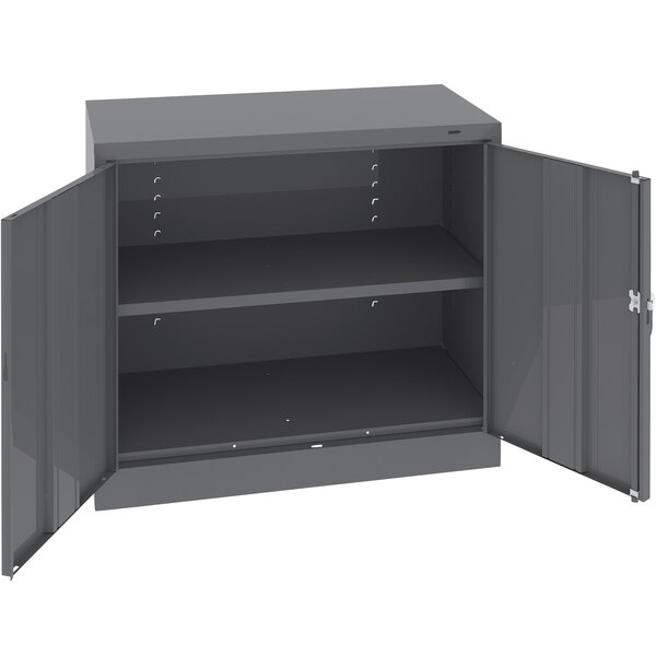 Tennsco 18" x 36" x 36" Dark Gray Standard Storage Cabinet with Solid Doors - Unassembled 1436-MGY