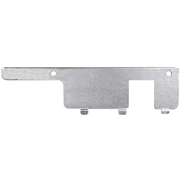 A metal bracket with two holes for a Solwave cord retainer.