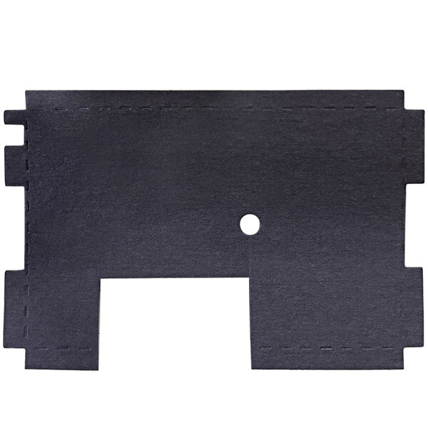 A black rectangular piece with a hole in the middle.