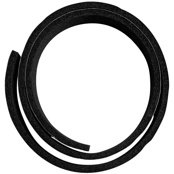 A roll of black vinyl gasket tape on a white background.