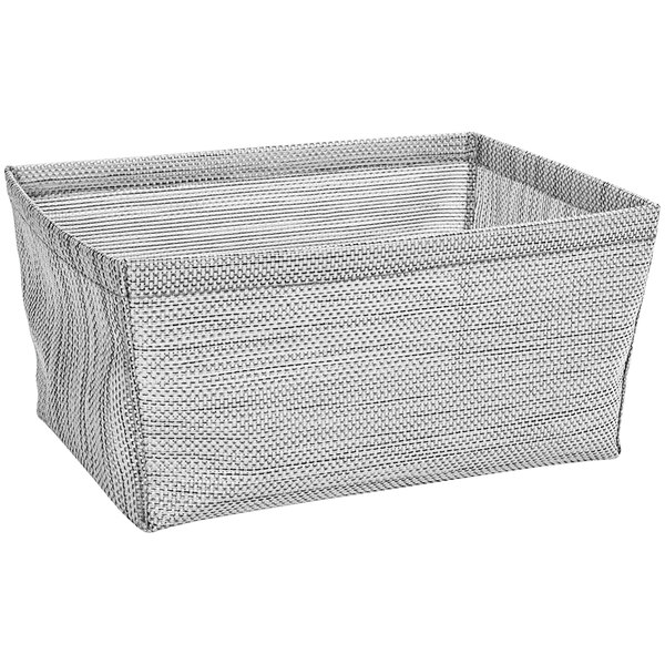 A grey woven Front of the House Metroweave basket.