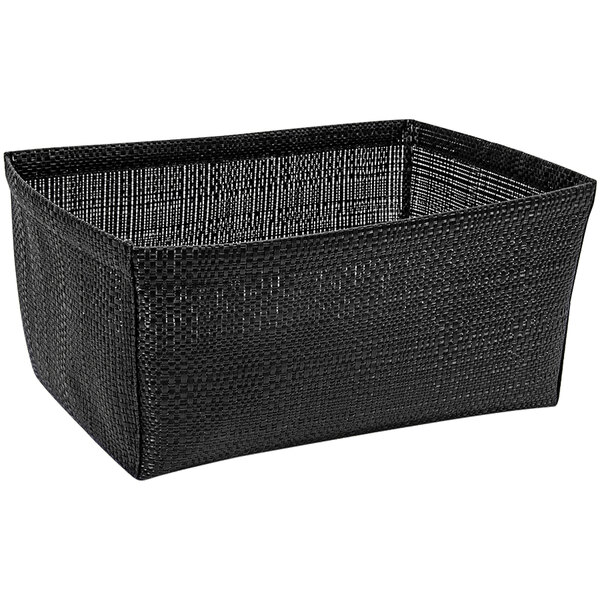 A Front of the House black woven vinyl basket with handles.