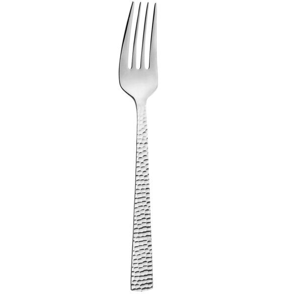 An Amefa stainless steel table fork with a silver handle.