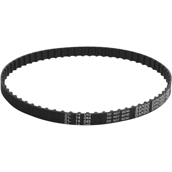 A black Powr-Flite replacement belt with white text.