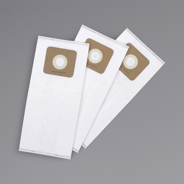 Three white bags with brown labels for CleanMax CMH-160 vacuum cleaners.