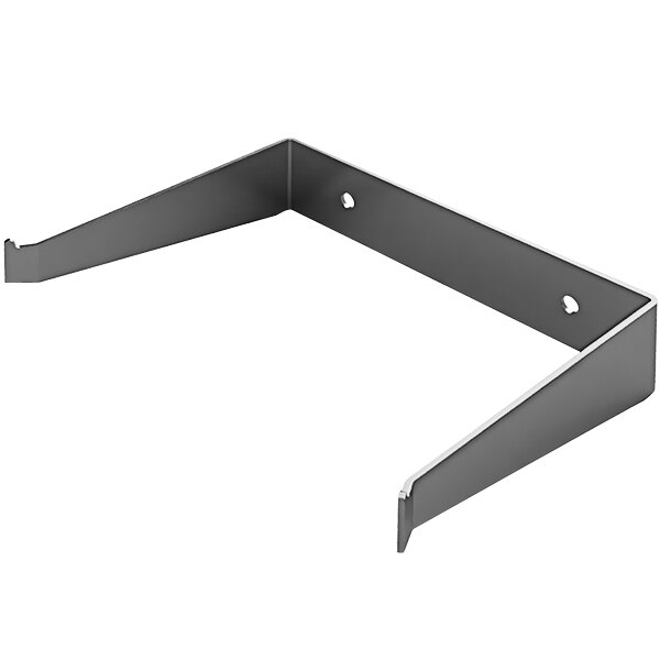 A metal wall bracket with two holes for Vito fryer oil filtration systems on a white background.