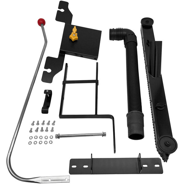 A black Powr-Flite front mount squeegee kit with metal parts and screws.