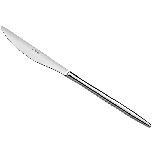 An Amefa Soprano stainless steel table knife with a silver handle.