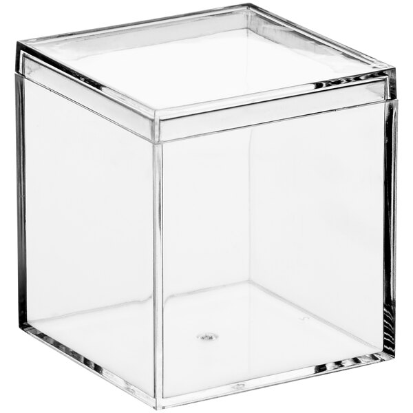 Visions Clear Plastic Mini Cube with Lid 2 1/4" 192/Case