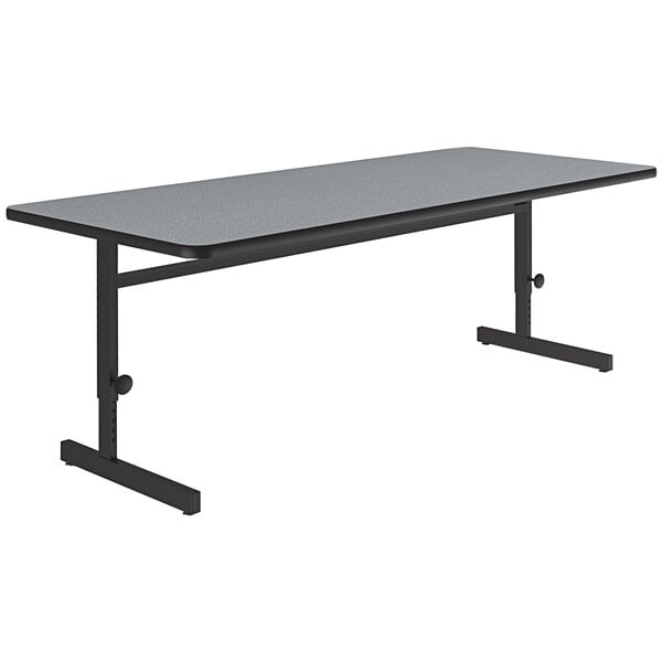 Correll 30″ x 72″ Rectangular Gray Granite Finish 21″ – 29″ Adjustable Height Thermal-Fused Laminate Top Computer and Training Desk