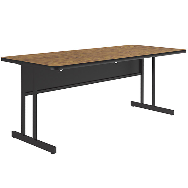 Correll 30" x 60" Rectangular Medium Oak Finish Desk Height Thermal