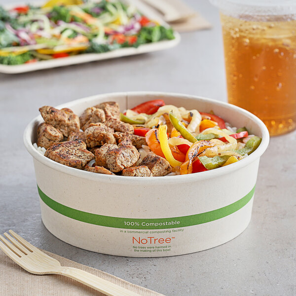 World Centric 42 oz. Compostable Wide Bio Lined Paper Food Cup - 300/Case