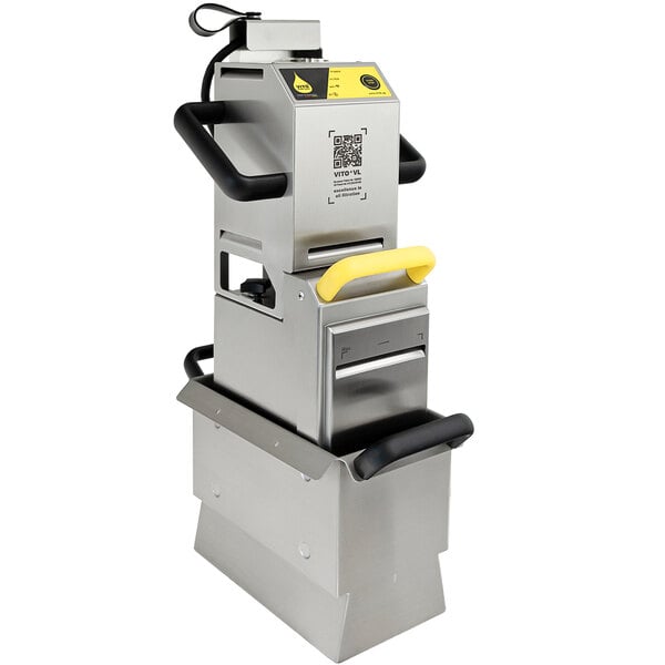 A VITO fryer oil filter machine with a yellow and black handle.