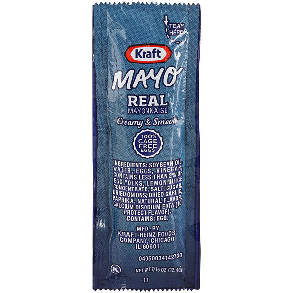 Kraft Mayonnaise Packets 12.4 Gram 200/Case