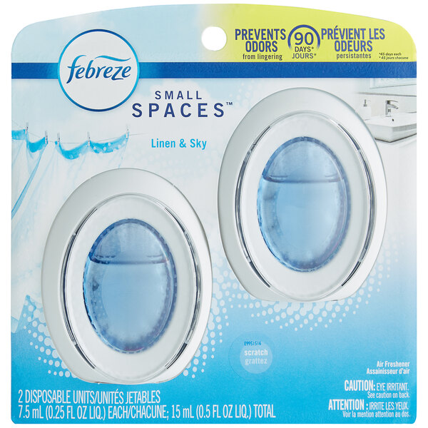 Febreze Small Spaces 55868 Linen & Sky Scent Passive Air Freshener / Deodorizer 2 Count 6/Case