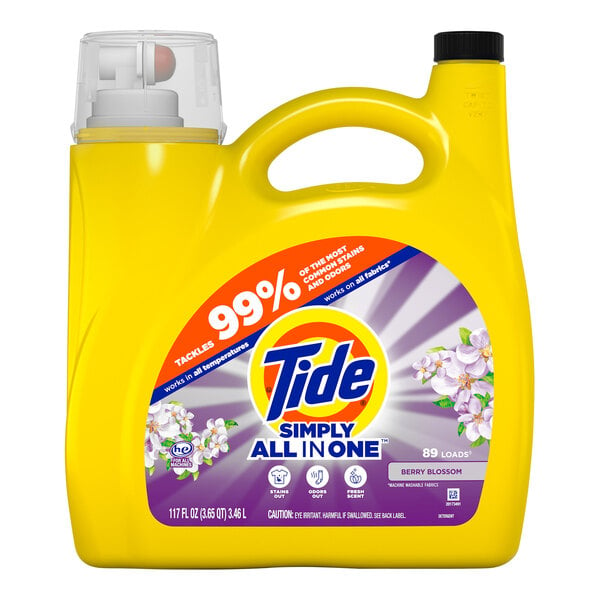Tide 58710 128 oz. Simply Clean & Fresh Berry Blossom Liquid Laundry Detergent