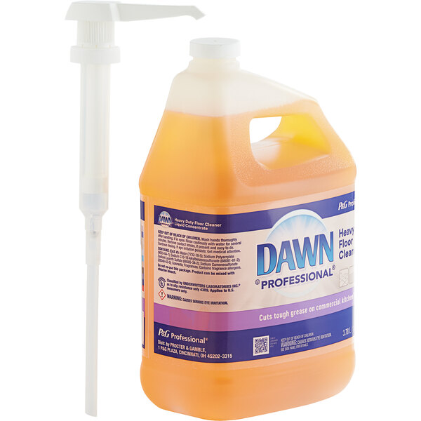 Dawn Professional 08789 1 Gallon / 128 oz. Heavy Duty Floor Cleaner with  Pump - 3/Case