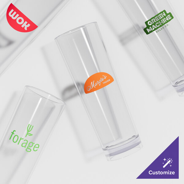 GET H141SANCL Cheers 14 oz. Customizable Clear SAN Plastic Tom