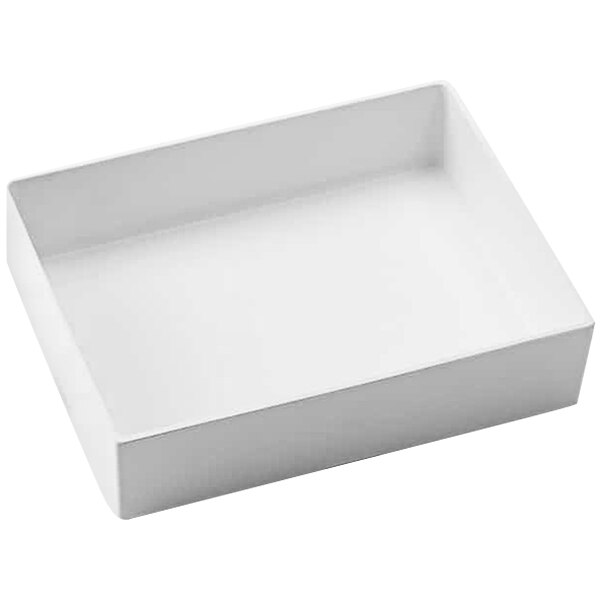 An American Metalcraft white rectangular bento box.