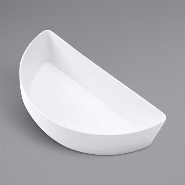 An American Metalcraft white plastic half round serving bowl.