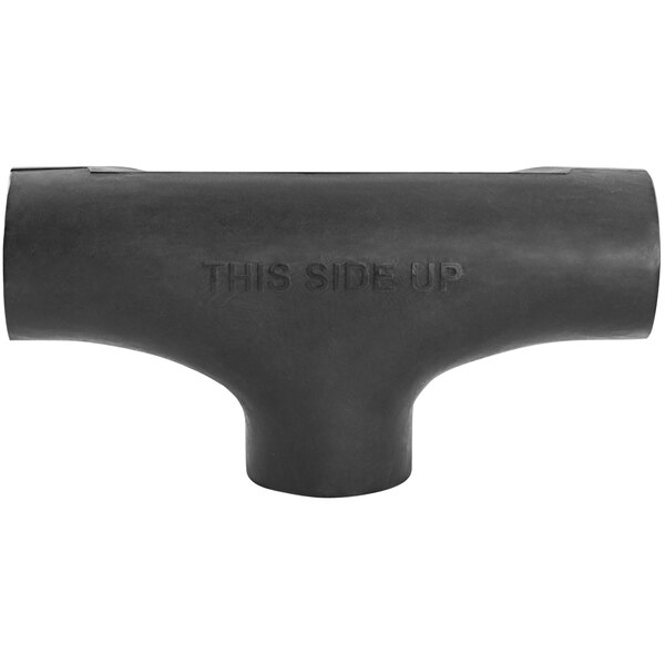 A black plastic Thermaco horizontal flow splitter with text on it.