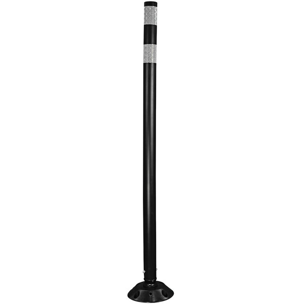 A black cylindrical Cortina marker post with a black base.
