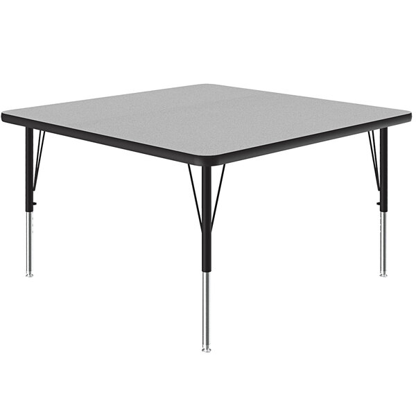 Correll 36″ Square Gray Granite 19″ – 29″ Adjustable Height Thermal-Fused Laminate Top Activity Table