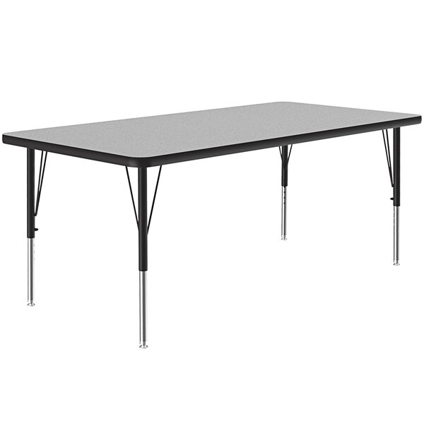 Correll 30″ x 72″ Rectangular Gray Granite 19″ – 29″ Adjustable Height Thermal-Fused Laminate Top Activity Table