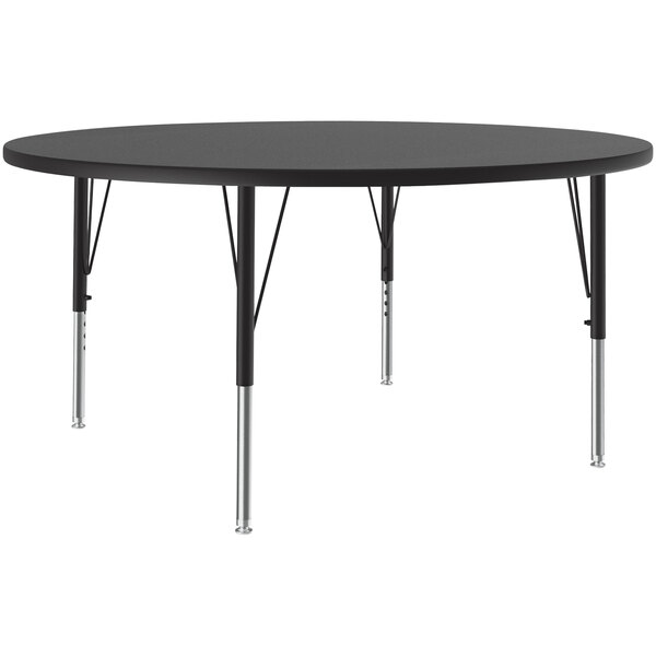 Correll 48″ Round Black Granite 19″ – 29″ Adjustable Height Thermal-Fused Laminate Top Activity Table