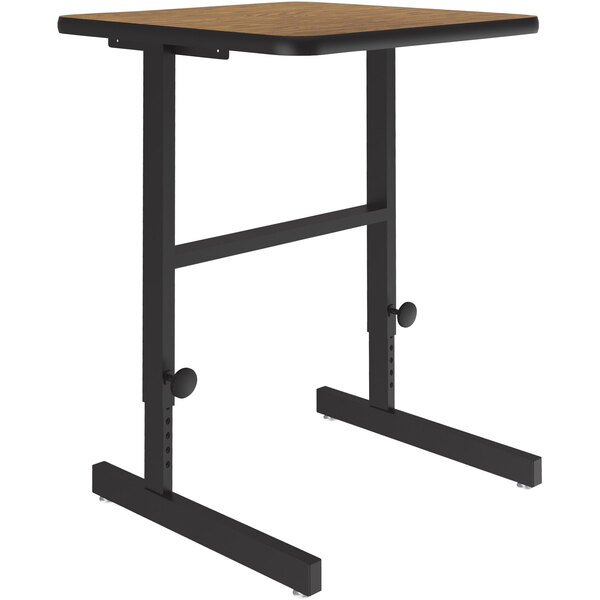 Correll 20″ x 24″ Medium Oak Thermal-Fused Laminate Top 34″ – 42″ Adjustable Standing Height Work Station