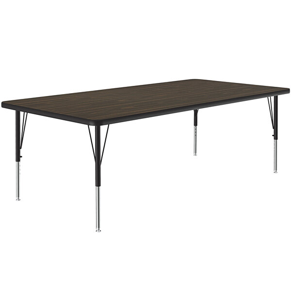Correll 36″ x 60″ Rectangular Walnut 19″ – 29″ Adjustable Height Thermal-Fused Laminate Top Activity Table