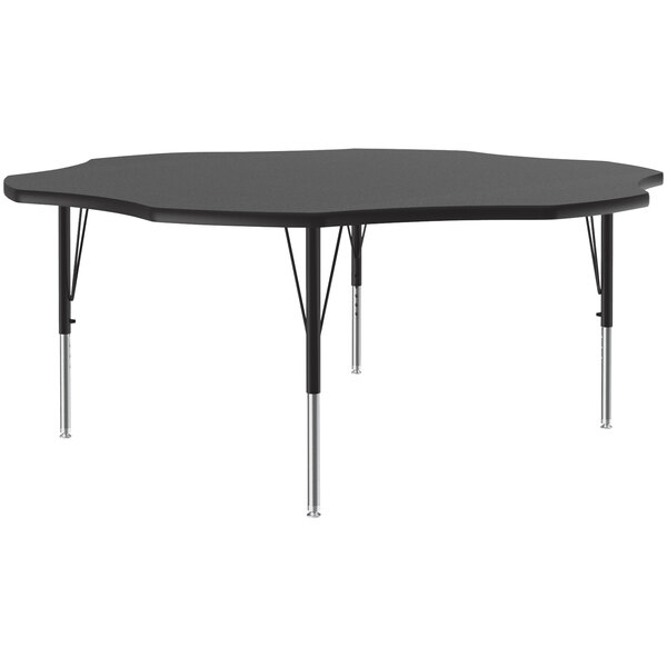 Correll 60″ Flower Black Granite 19″ – 29″ Adjustable Height Thermal-Fused Laminate Top Activity Table