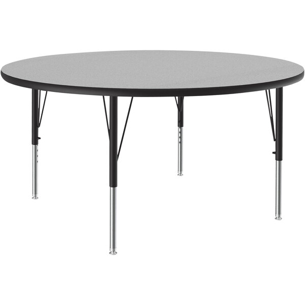 Correll 42″ Round Gray Granite 19″ – 29″ Adjustable Height Thermal-Fused Laminate Top Activity Table