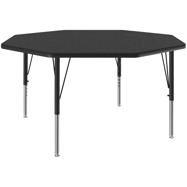 Correll 48″ Octagon Black Granite 19″ – 29″ Adjustable Height Thermal-Fused Laminate Top Activity Table