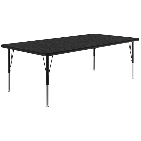 Correll 36″ x 72″ Rectangular Black Granite 19″ – 29″ Adjustable Height Thermal-Fused Laminate Top Activity Table