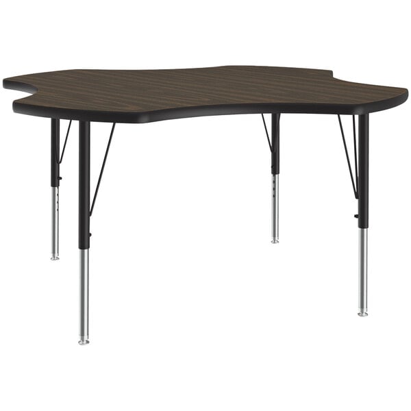 Correll 48″ Clover Walnut 19″ – 29″ Adjustable Height Thermal-Fused Laminate Top Activity Table