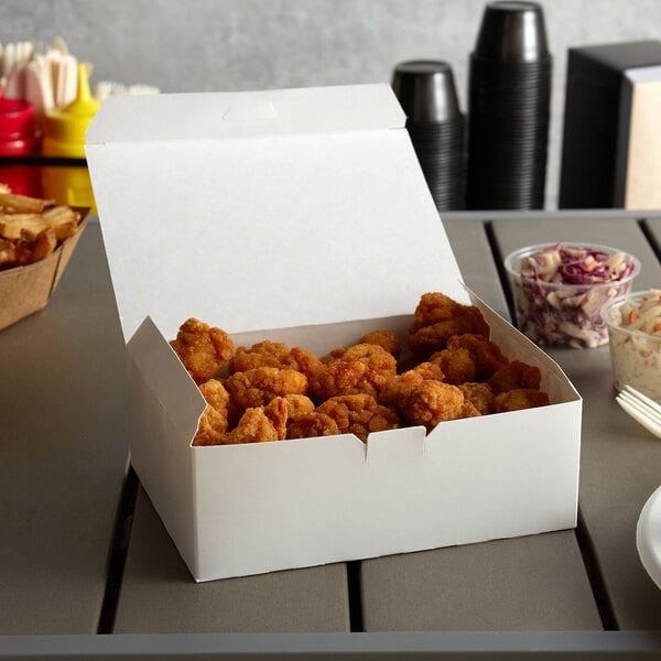9" x 5" x 3" White Take Out Lunch Box / Chicken Box - 250/Case