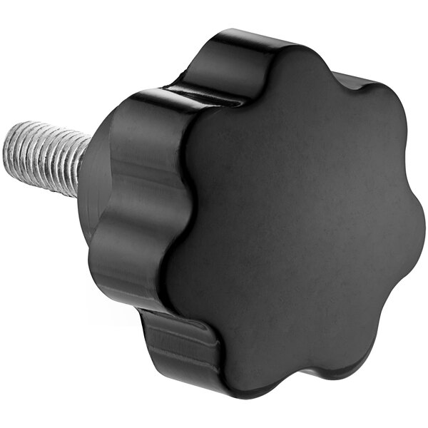 An Avantco black knob with a screw.
