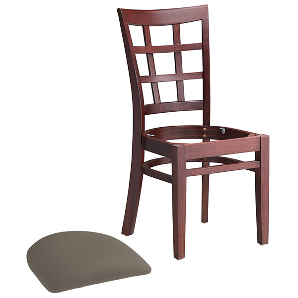 Lancaster Table & Seating Mahogany Finish Wood Window Back Chair with ...