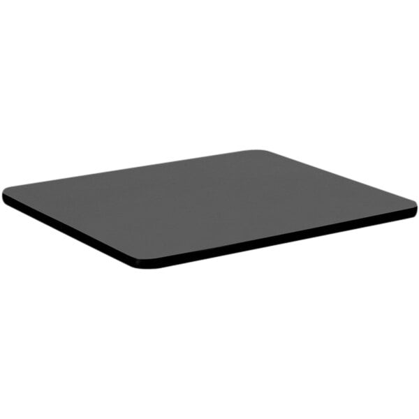 A Correll 24" square black granite finish thermal-fused laminate table top.