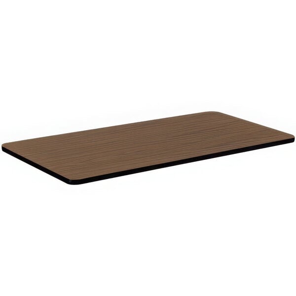 Correll 30″ x 60″ Rectangular Walnut Finish Thermal-Fused Laminate Bar & Cafe Table Top