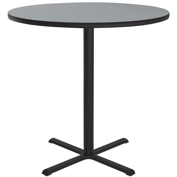 Correll 36″ Round Gray Granite Finish Bar Height Thermal-Fused Laminate Top Cafe / Breakroom Table