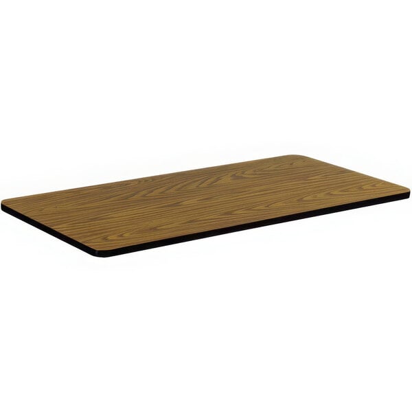 Correll 30″ x 60″ Rectangular Medium Oak Finish Thermal-Fused Laminate Bar & Cafe Table Top