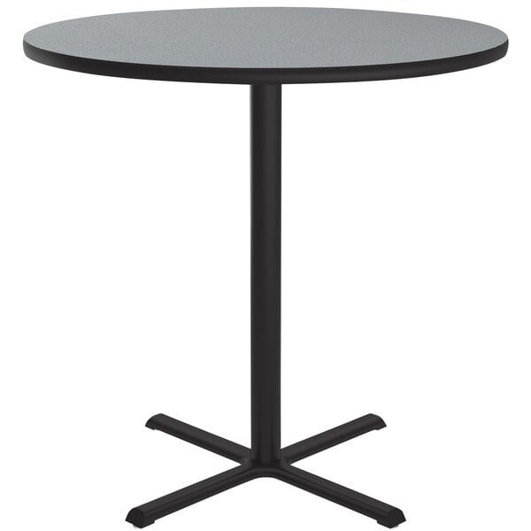 42" Round Black Laminate Table Top With Base Table Height Restaurant Table 