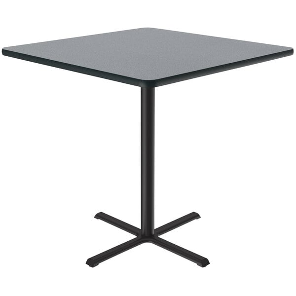 Correll 42″ Square Gray Granite Finish Bar Height Thermal-Fused Laminate Top Cafe / Breakroom Table