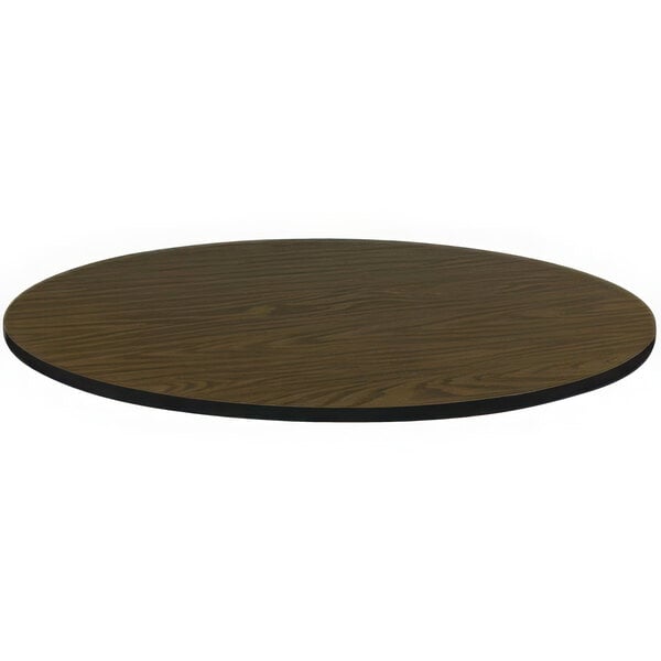 Correll 48″ Round Walnut Finish Thermal-Fused Laminate Bar & Cafe Table Top