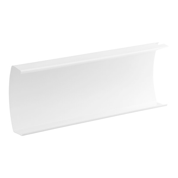 A white rectangular sign panel with a hole in the top center.