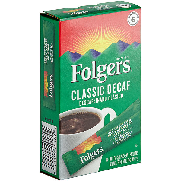 Folgers Classic Decaf Instant Coffee Packets 72/Case