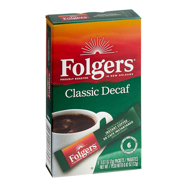 Folgers Classic Decaf Instant Coffee Packets 72/Case